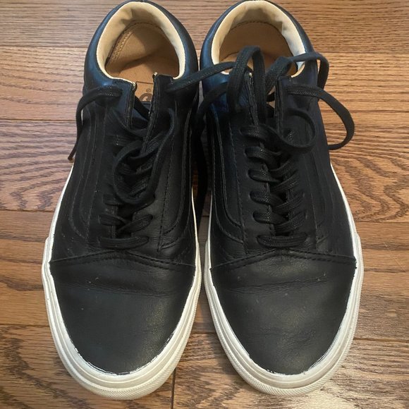 black leather vans size 8